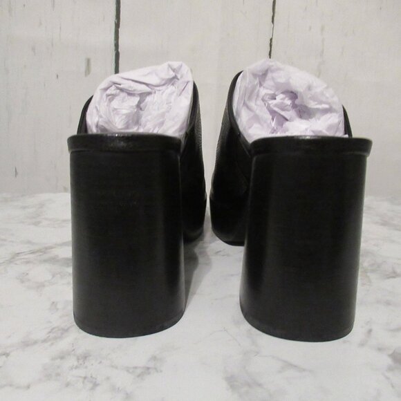Eric Javits Mule Clogs 10 Black Leather Lizard Genevieve Heeled Non Skid - Picture 5 of 7
